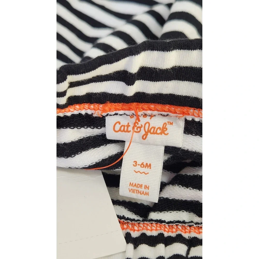 Cat & Jack Milk Monster Halloween Outfit Baby 3-6M Black Orange NWT Dino Spikes